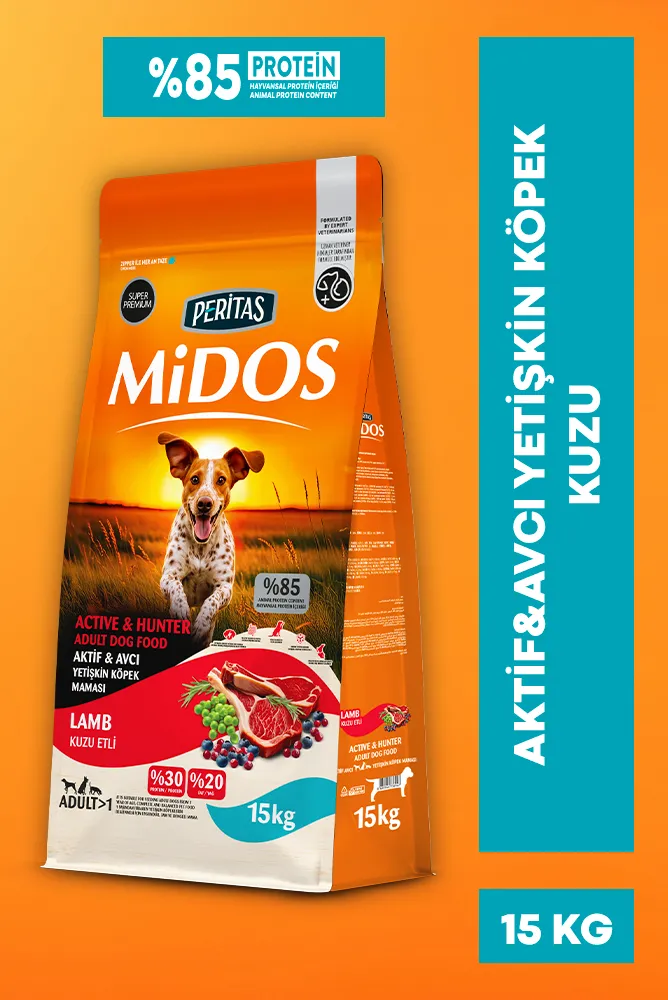 Aktif & Avcı Yetişkin Kuzu Etli Köpek Maması 15 Kg